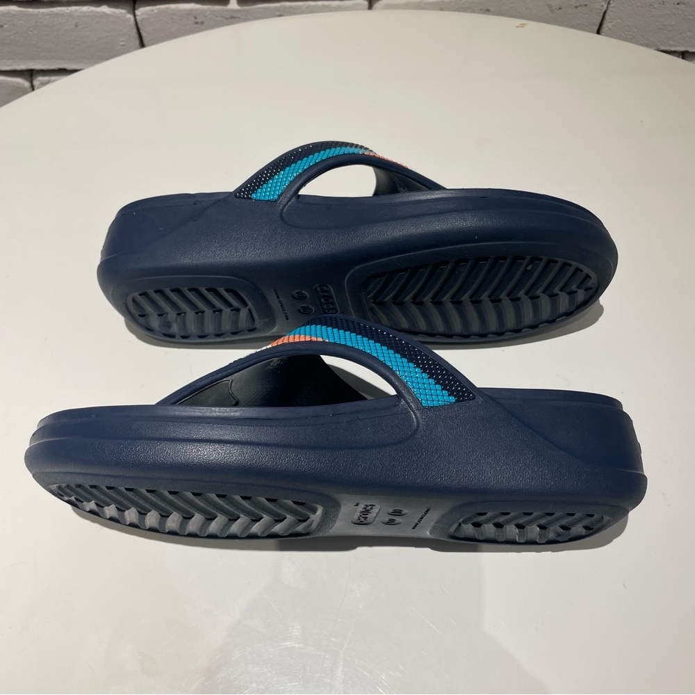 CROCS Monterey Women’s Beaded Stripe Wedge  Blue Sandals - Picture 7 of 15